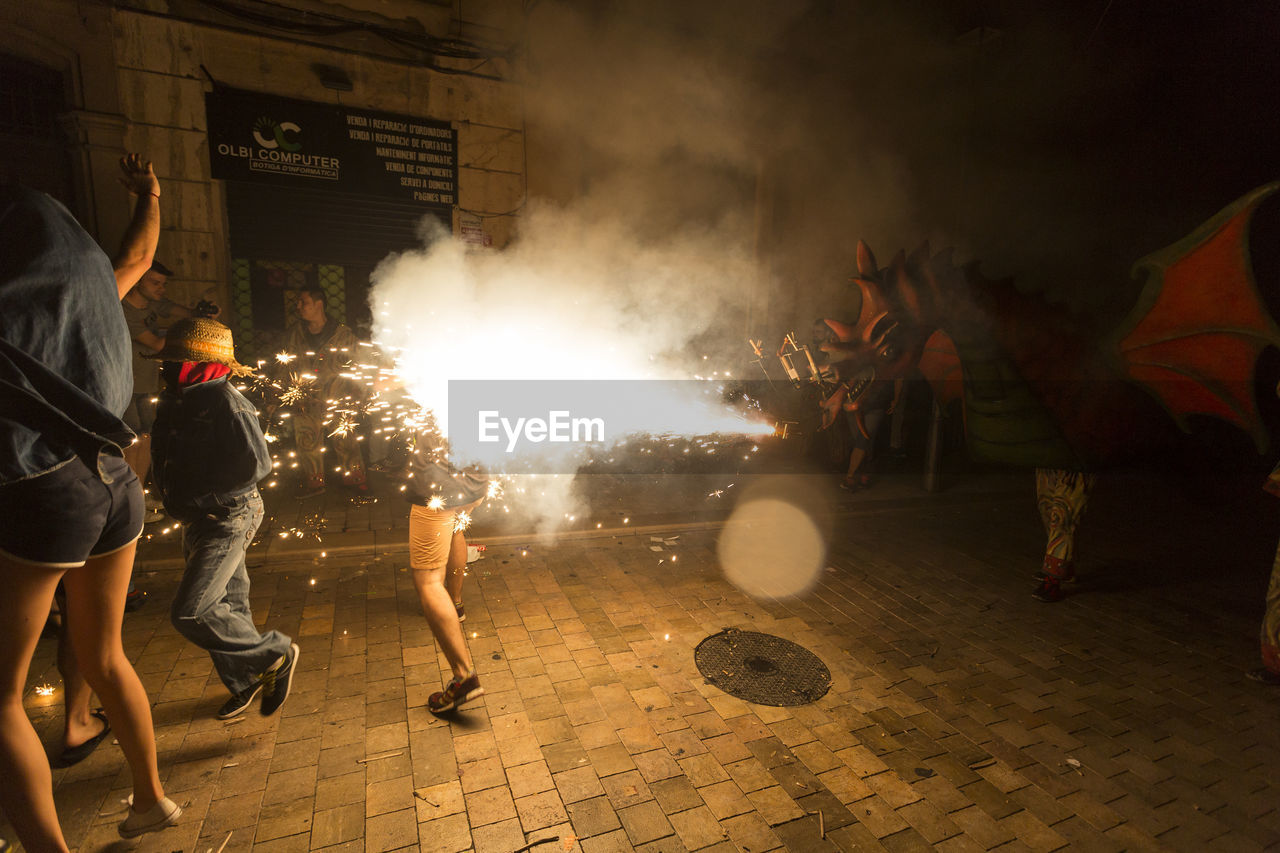 FIRE PERFORMING ON FIRE AT NIGHT