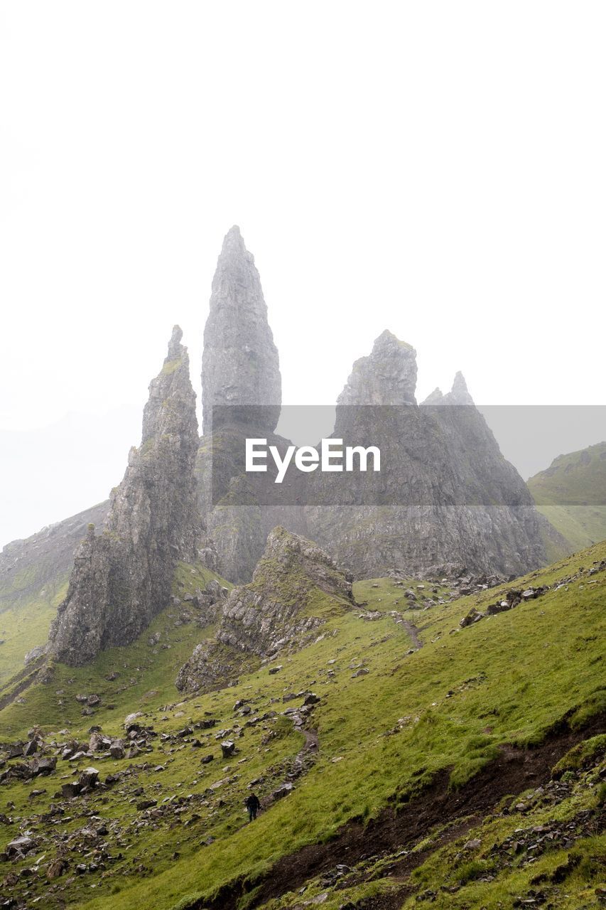SCENIC VIEW OF MOUNTAIN RANGE AGAINST CLEAR SKY