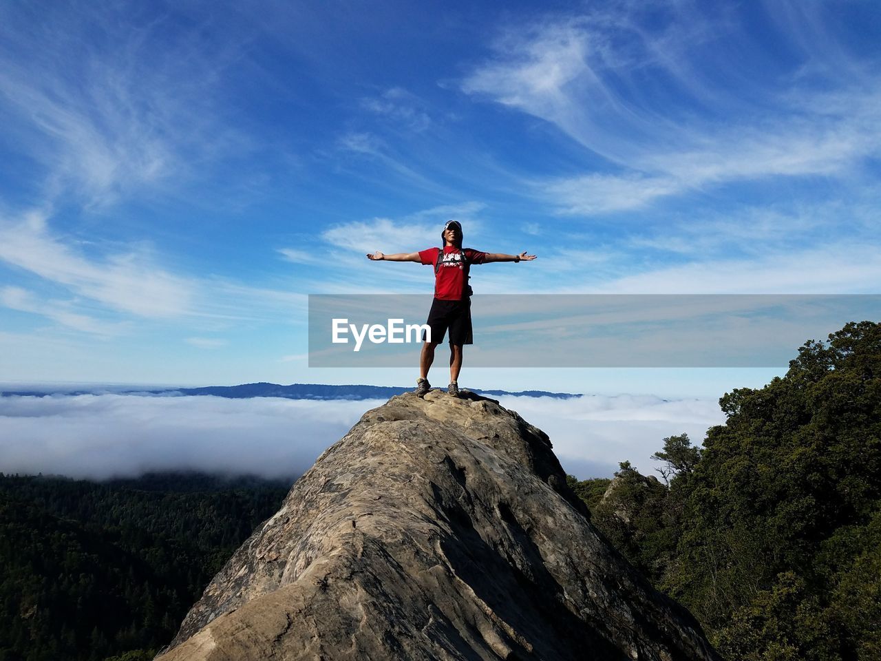 FULL LENGTH OF MAN STANDING ON MOUNTAIN