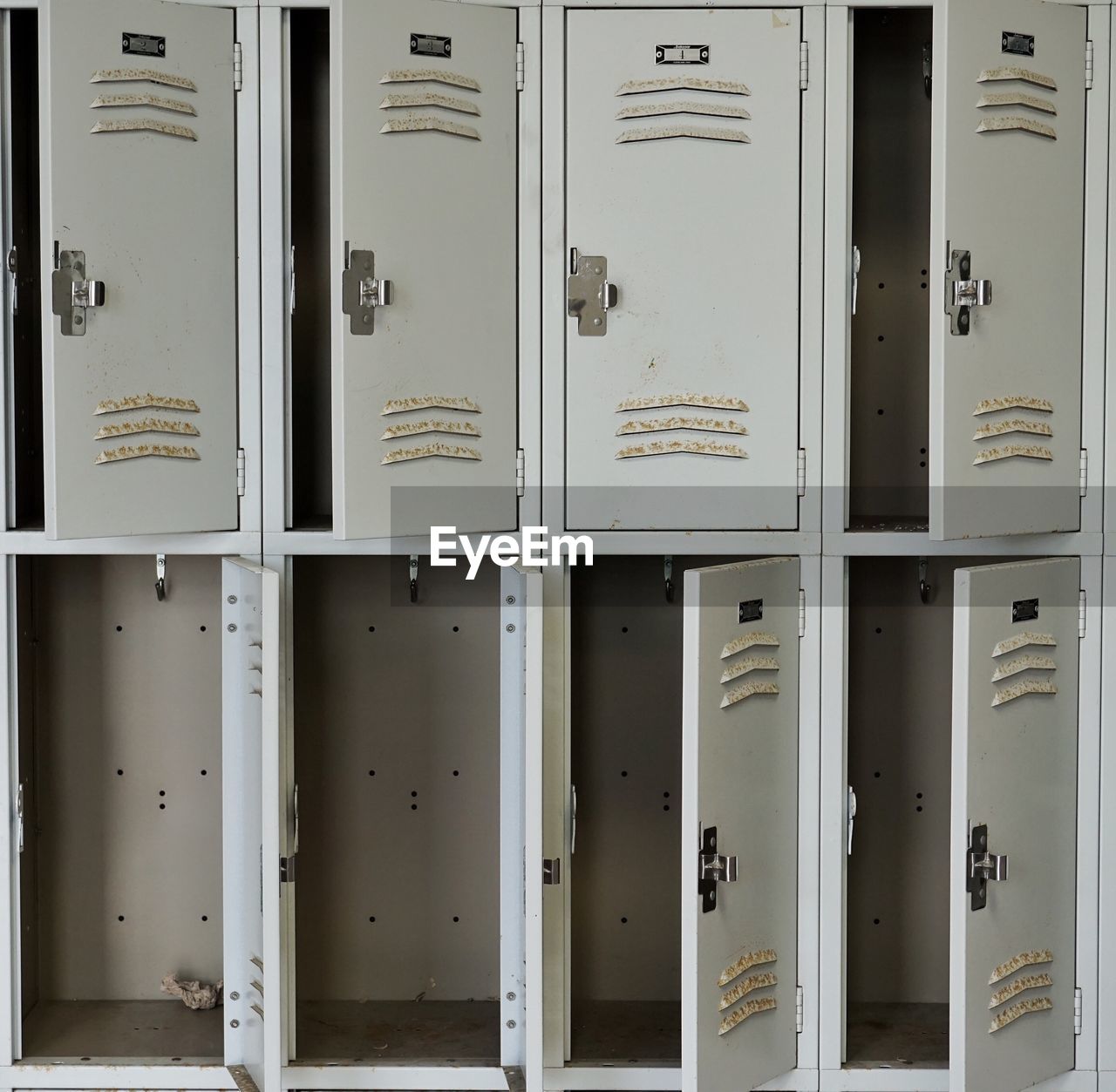 Full frame shot of open lockers