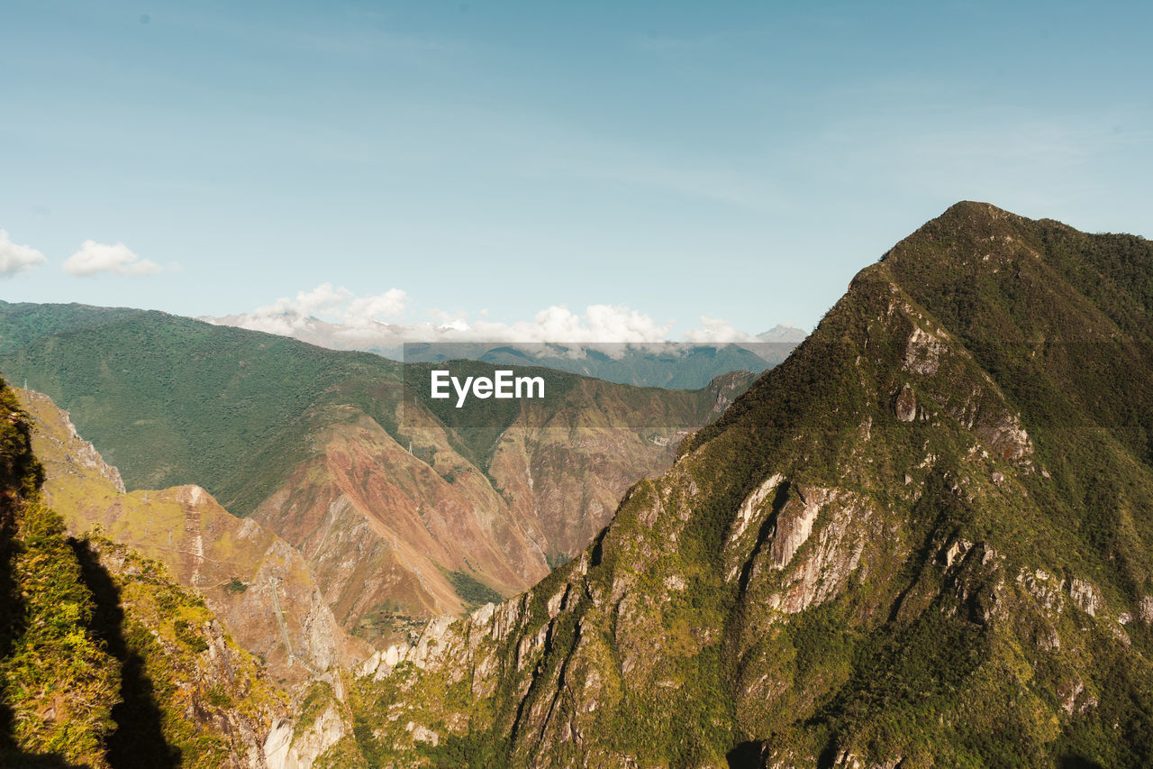 Machu picchu old inca ruins at sunrise in peru