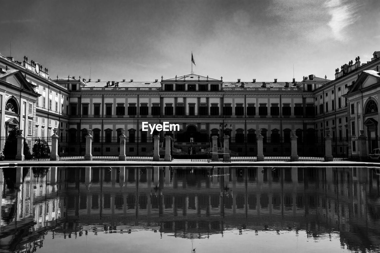 Reflection of buildings in water