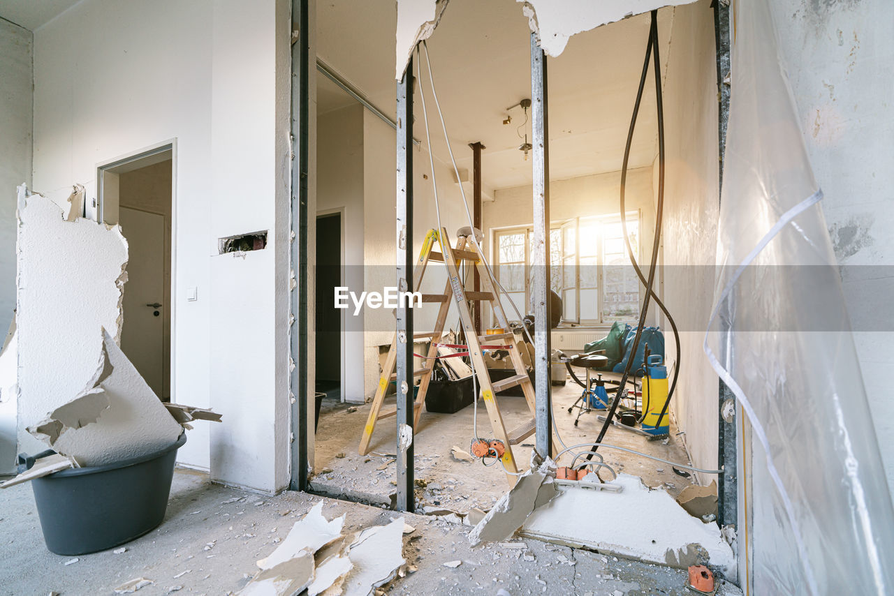 Interior of abandoned building