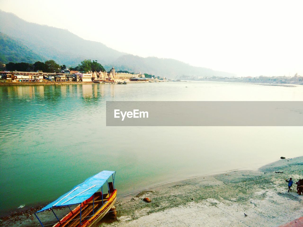 Scenic view of ganges river against sky