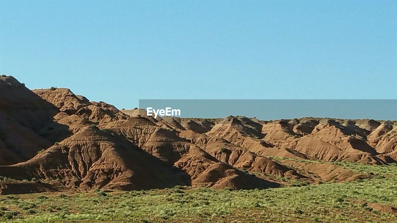 SCENIC VIEW OF MOUNTAINS AGAINST CLEAR SKY