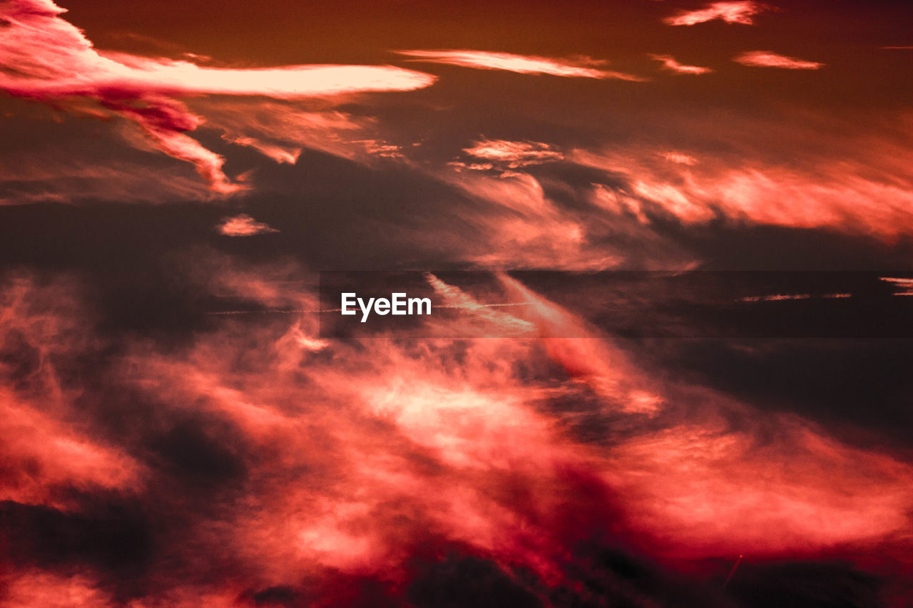 Low angle view of sky at sunset