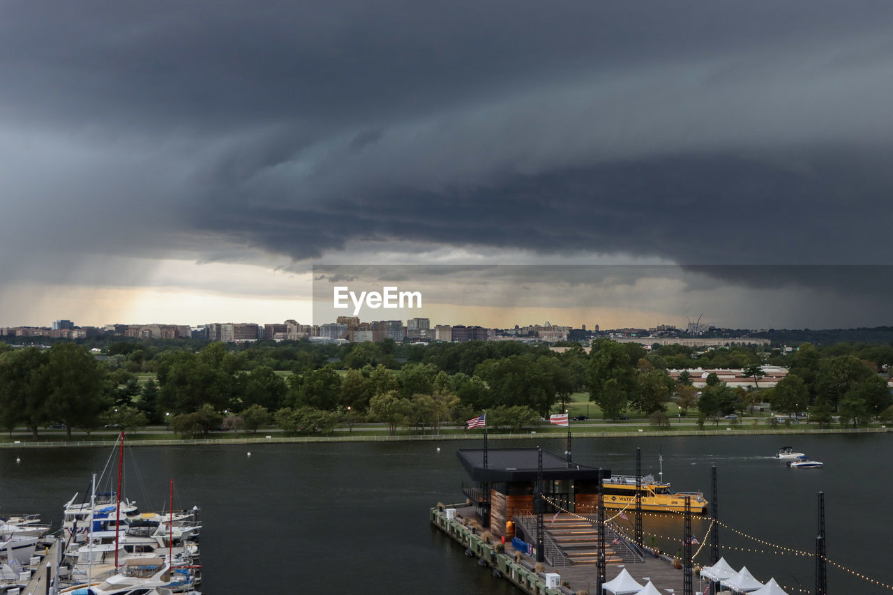 Washington dc wharf summer storm