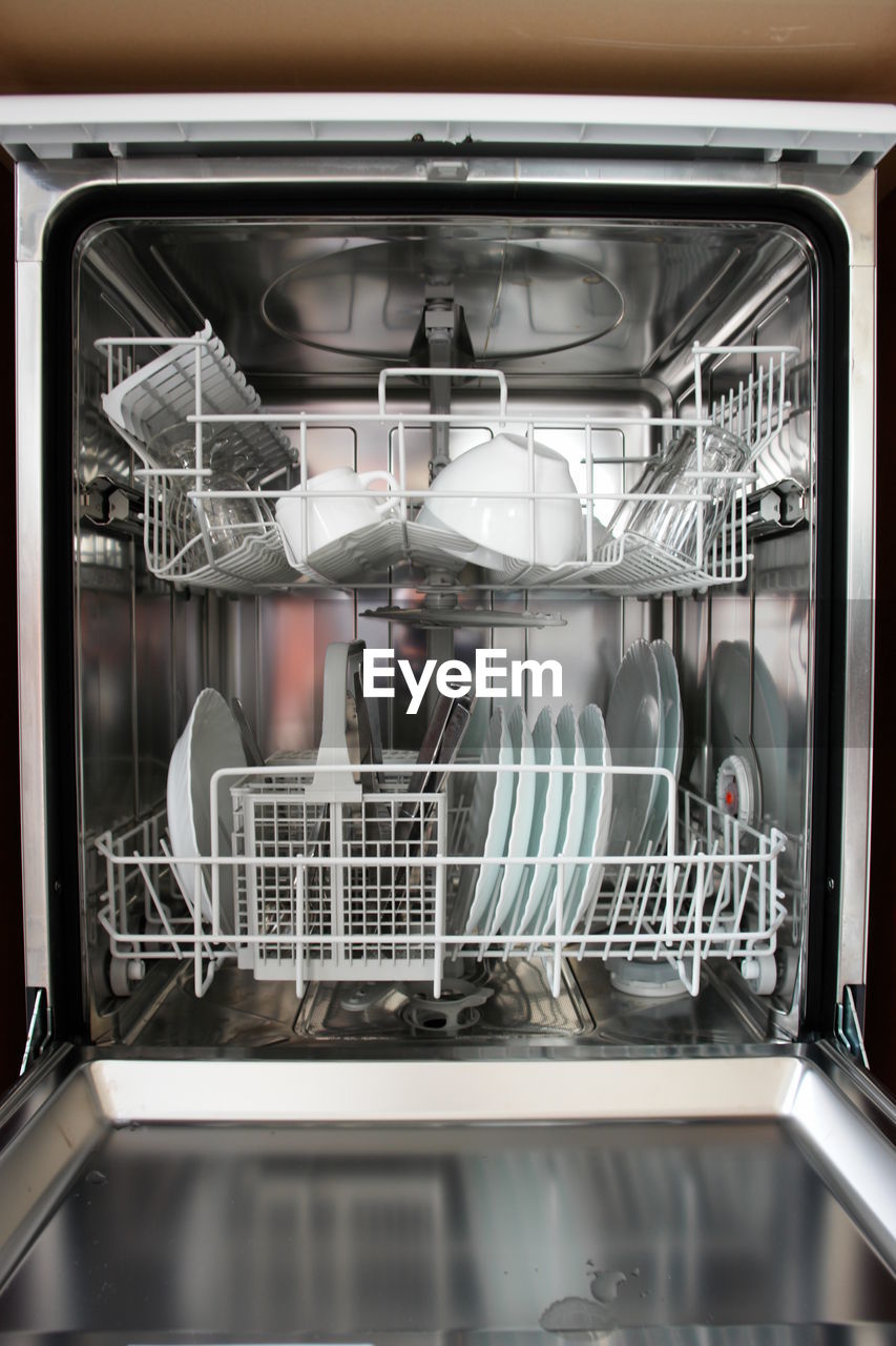 Close-up of dishwasher