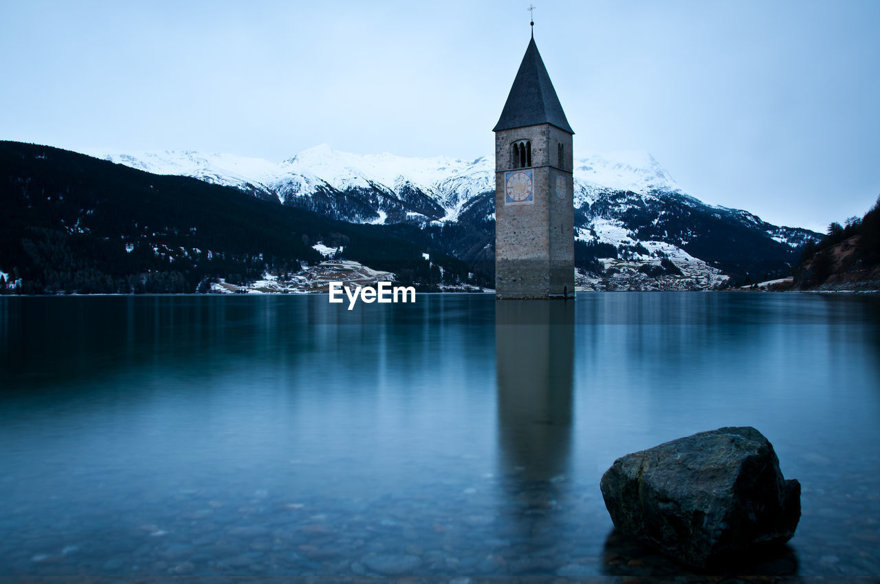 View of tower in winter