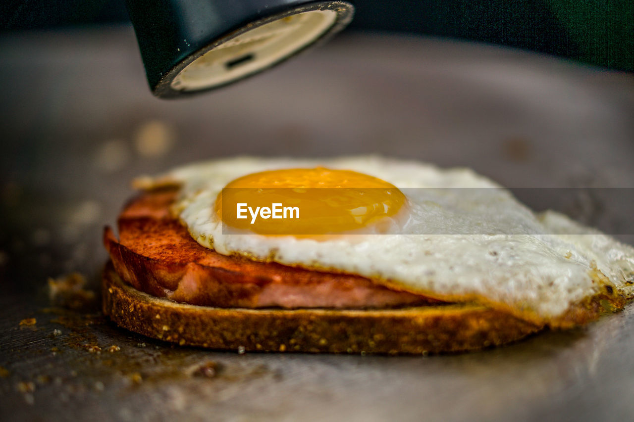 Close-up of breakfast on table