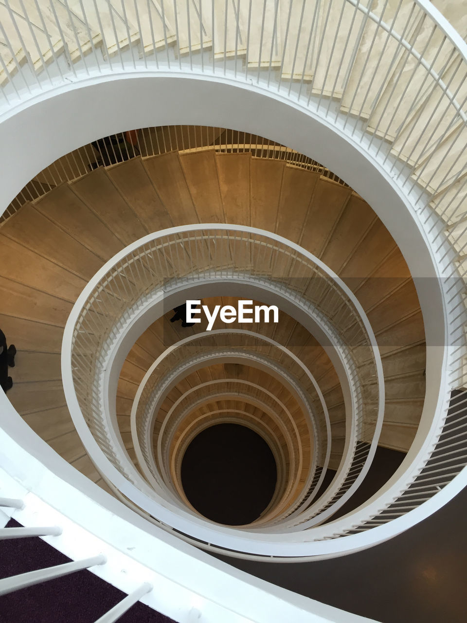 High angle view of spiral staircase