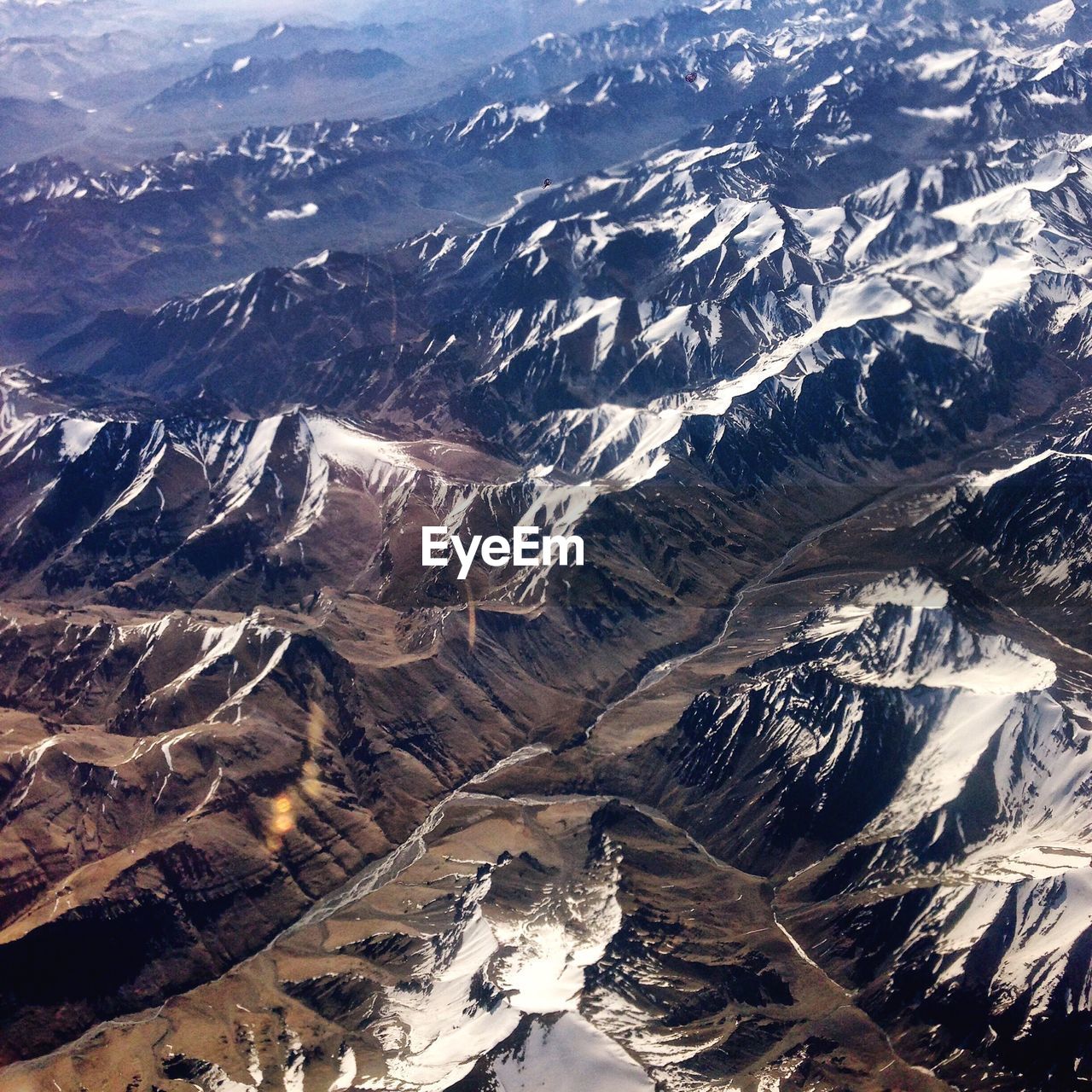 Aerial view of mountain range