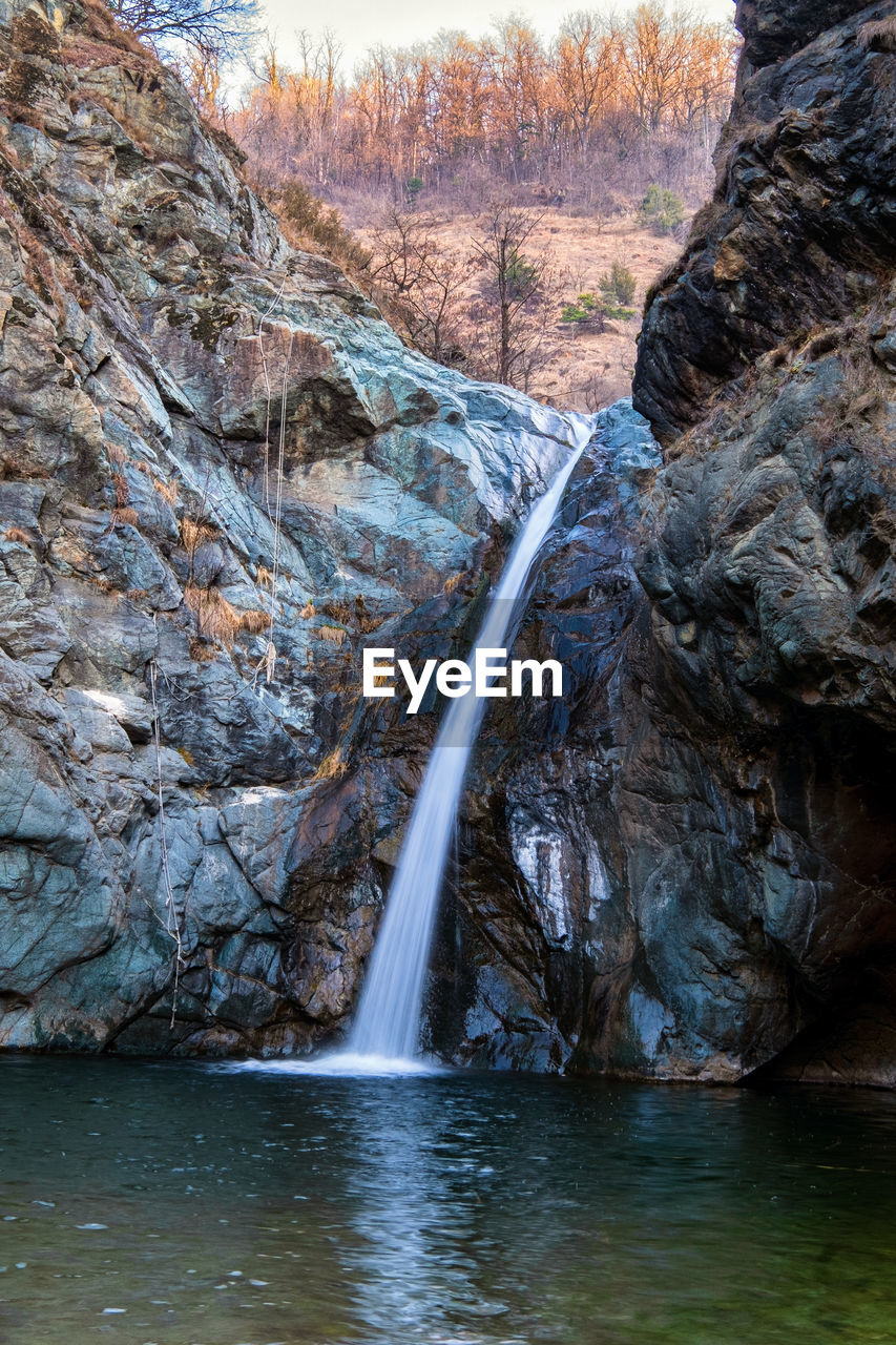 Scenic view of waterfall