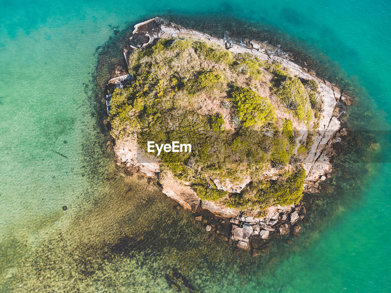 High angle view of little island 