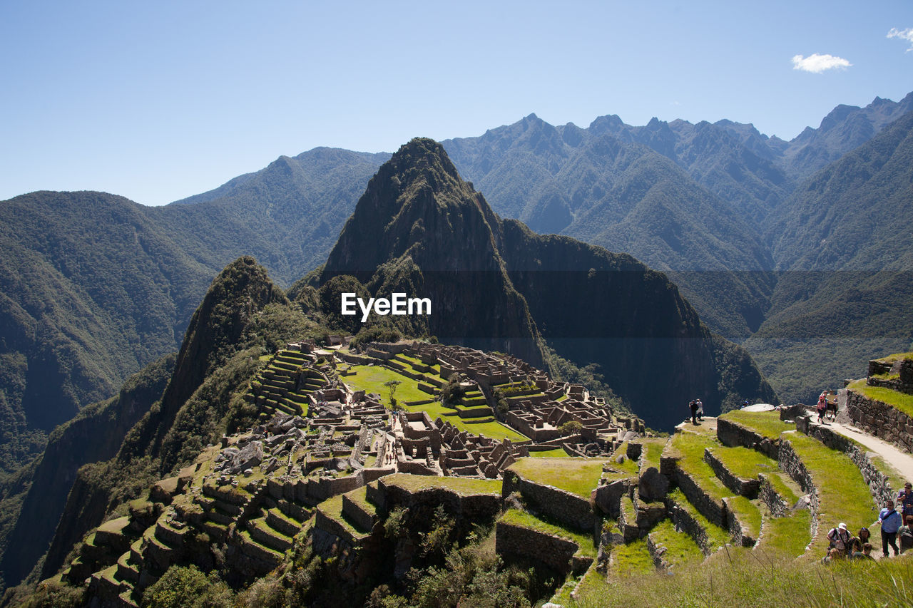 High angle view of machu picchu