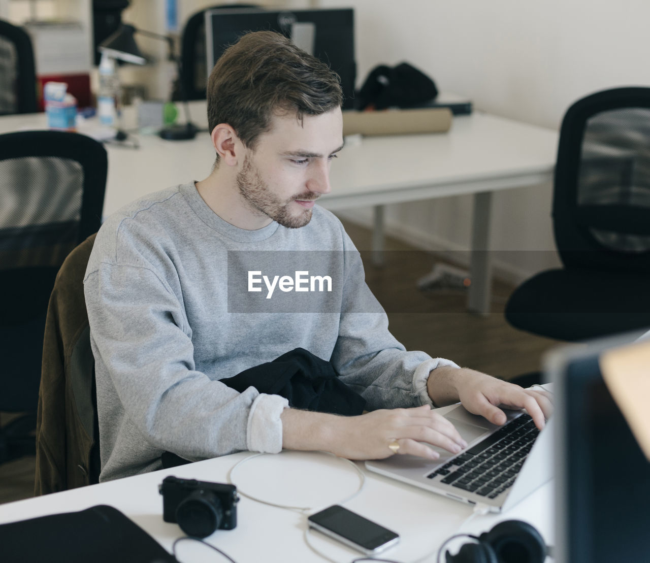 Man working with laptop