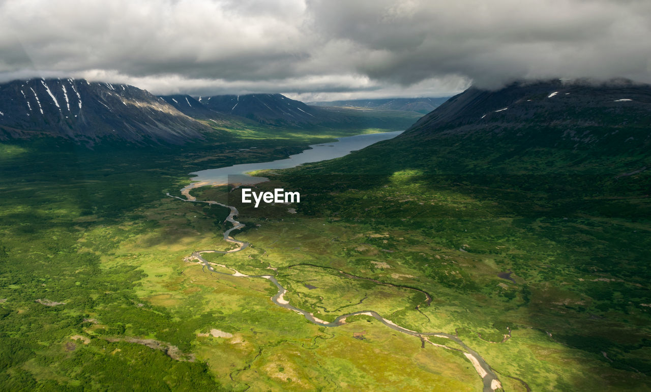 Scenic view of mountains against sky