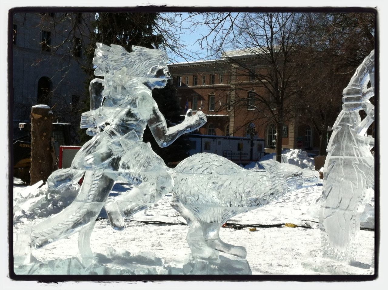 STATUE OF WOMAN IN WINTER