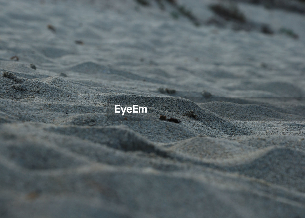 FULL FRAME SHOT OF SAND ON BEACH