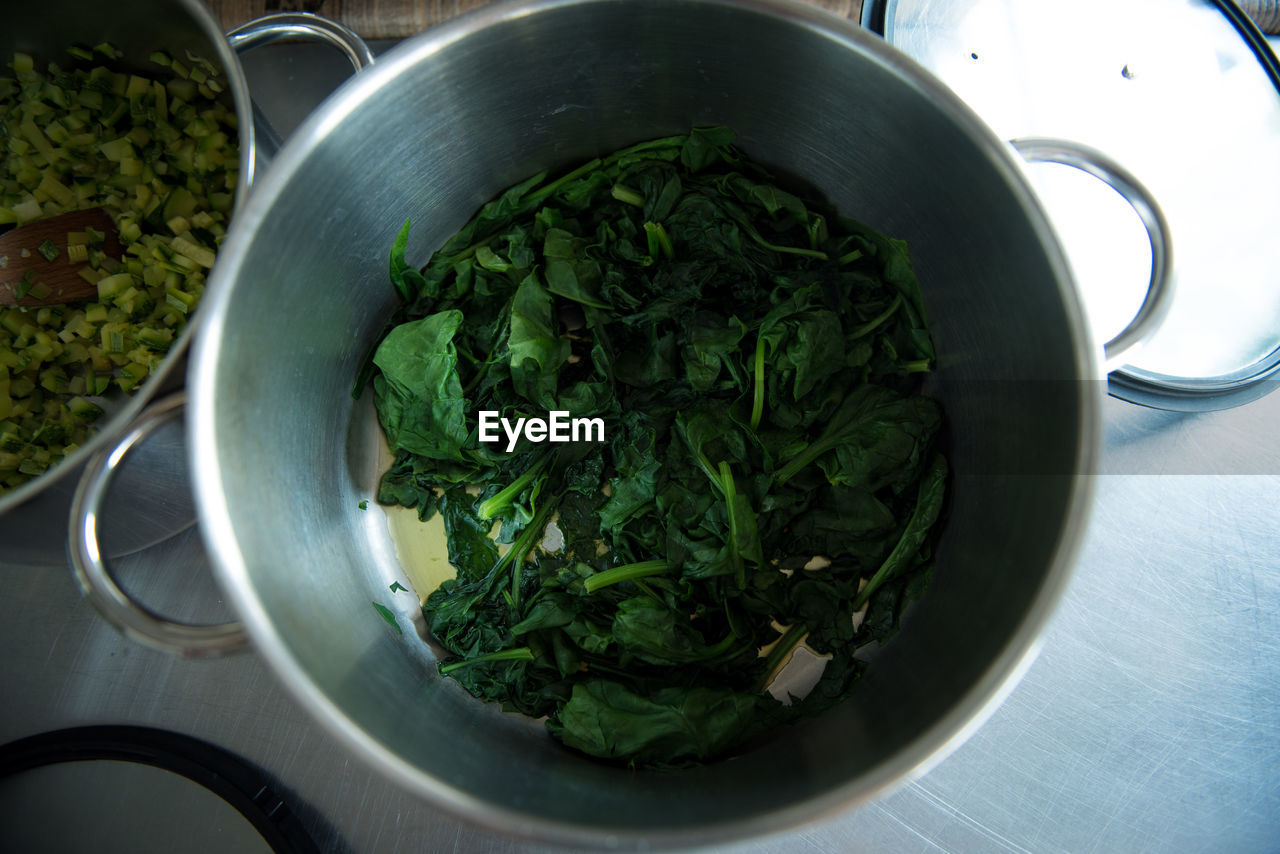 High angle view of vegetables in bowl