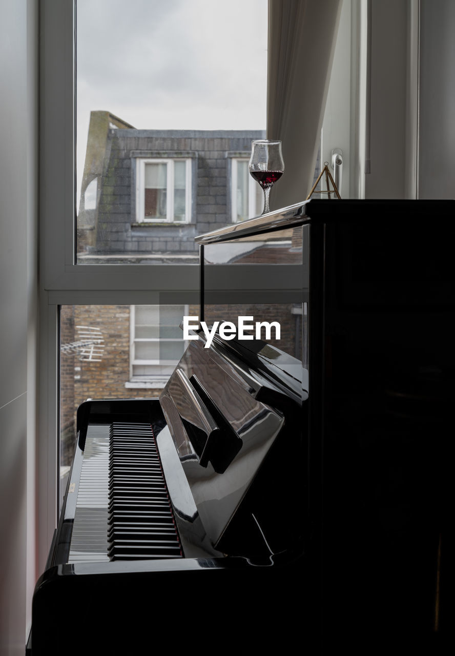 close-up of piano at home