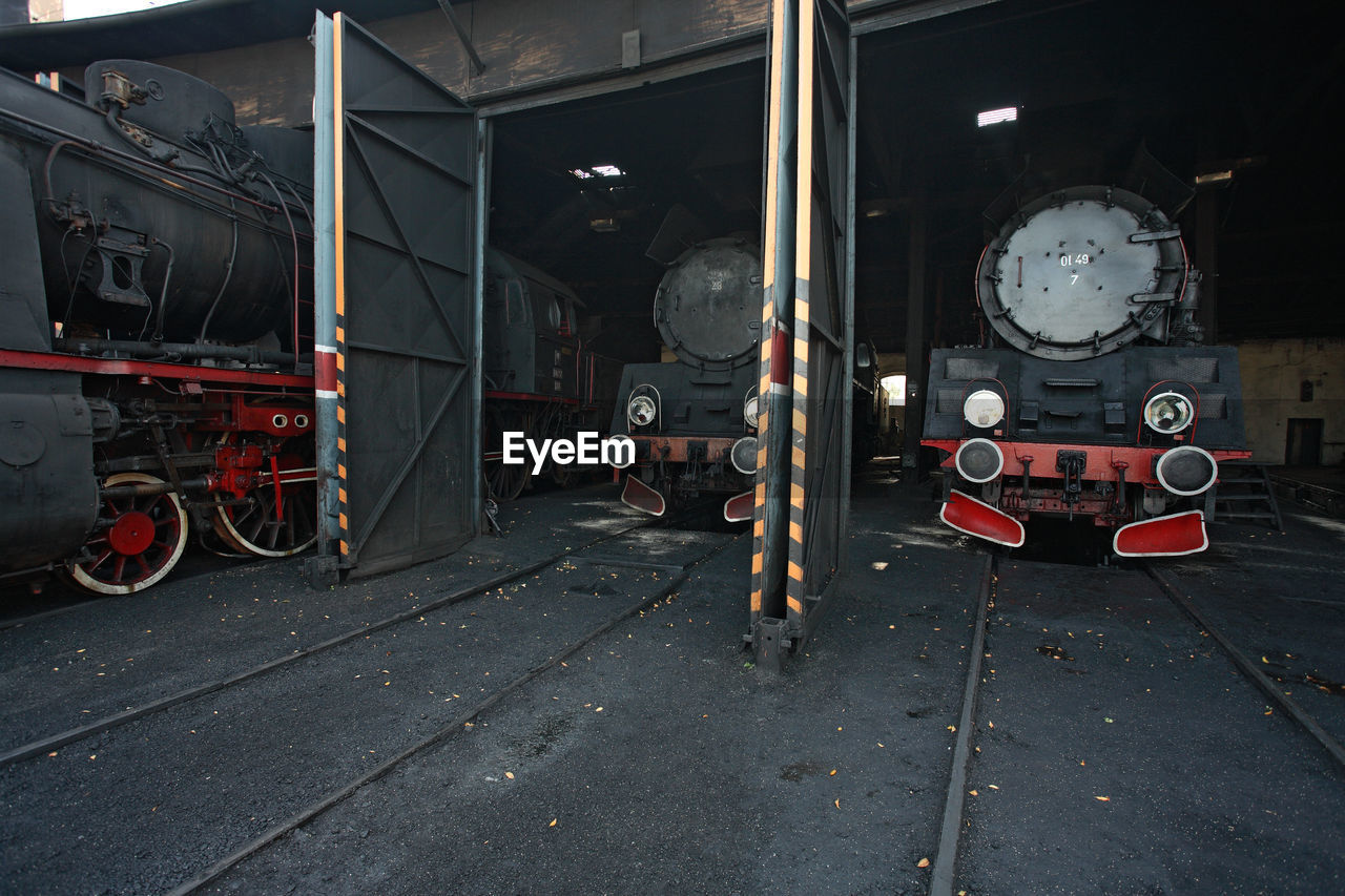 View of steam trains at shunting yard
