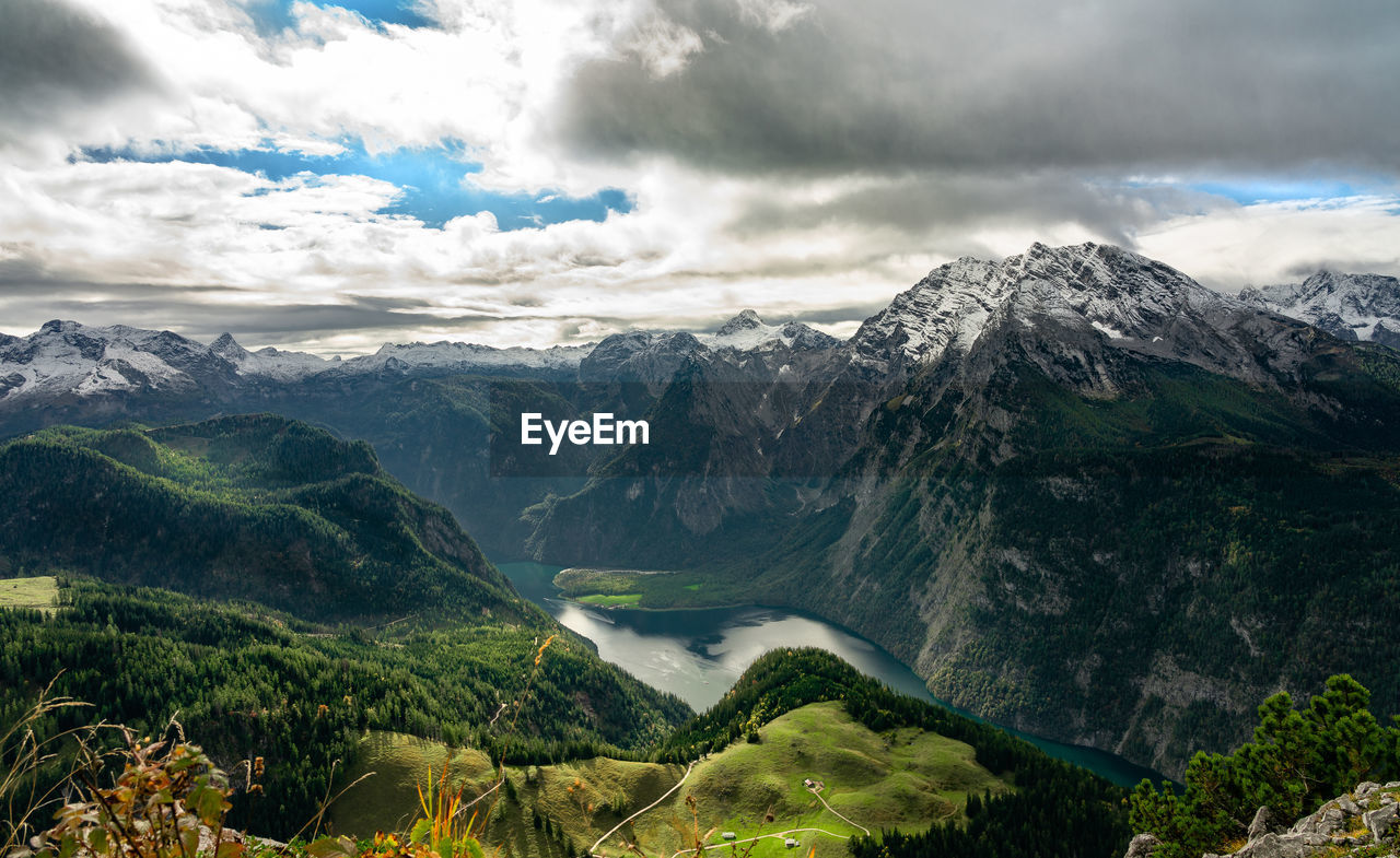 Scenic view of mountains against sky