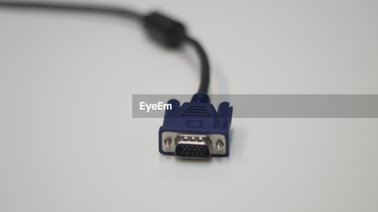 Close-up of usb cable on white background