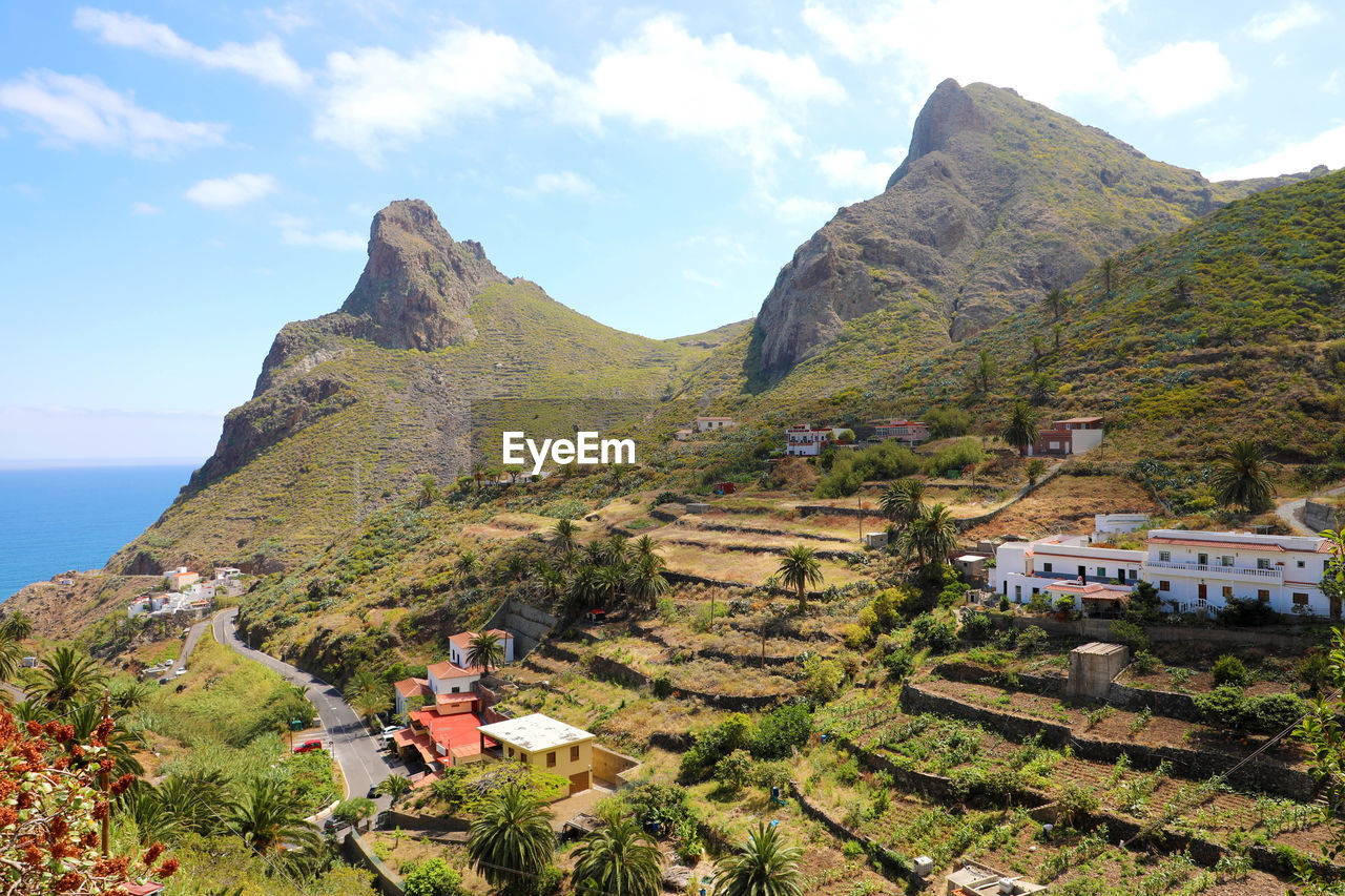 Scenic view of mountains against sky