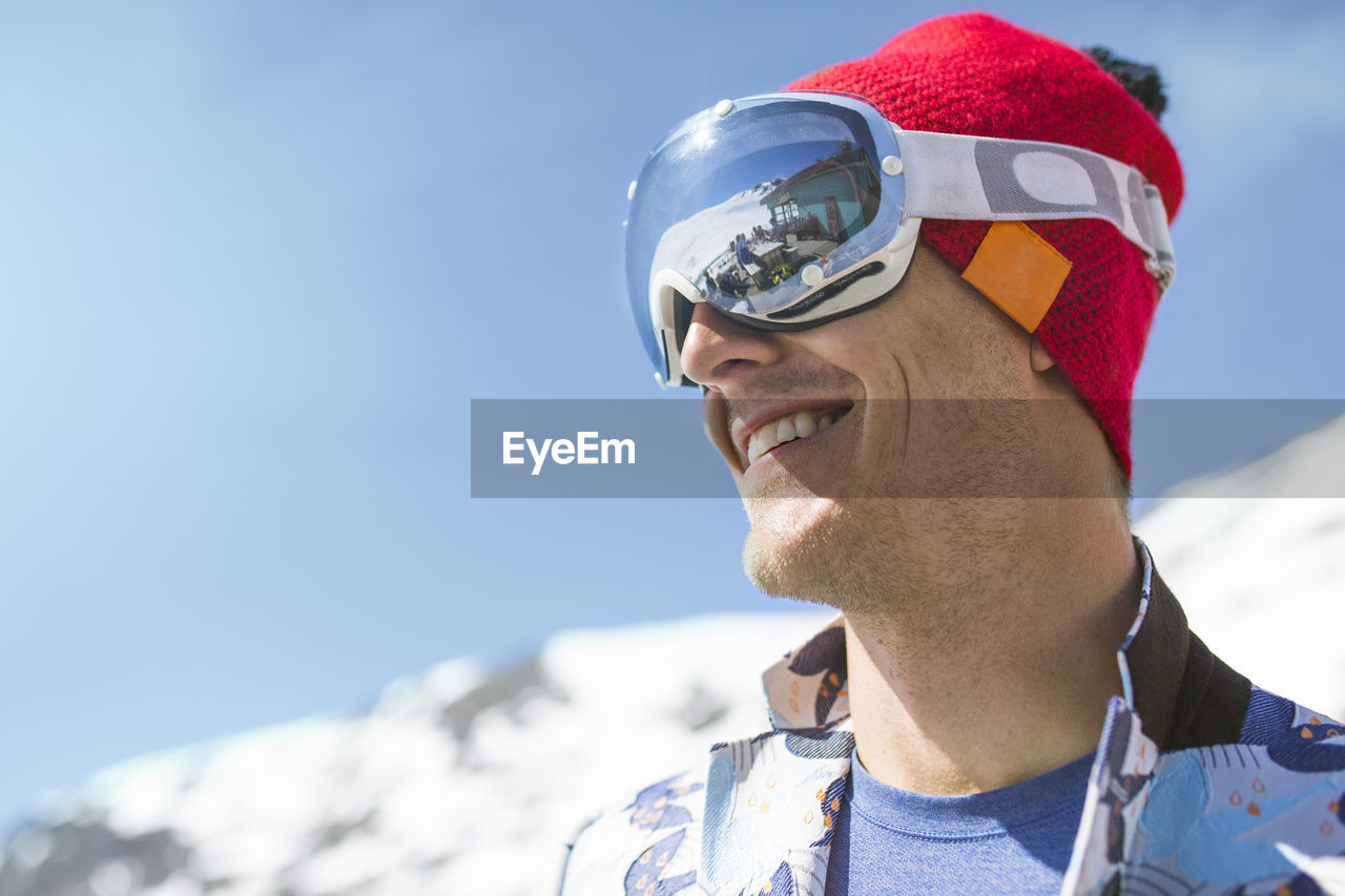 Portrait of smiling man at winter