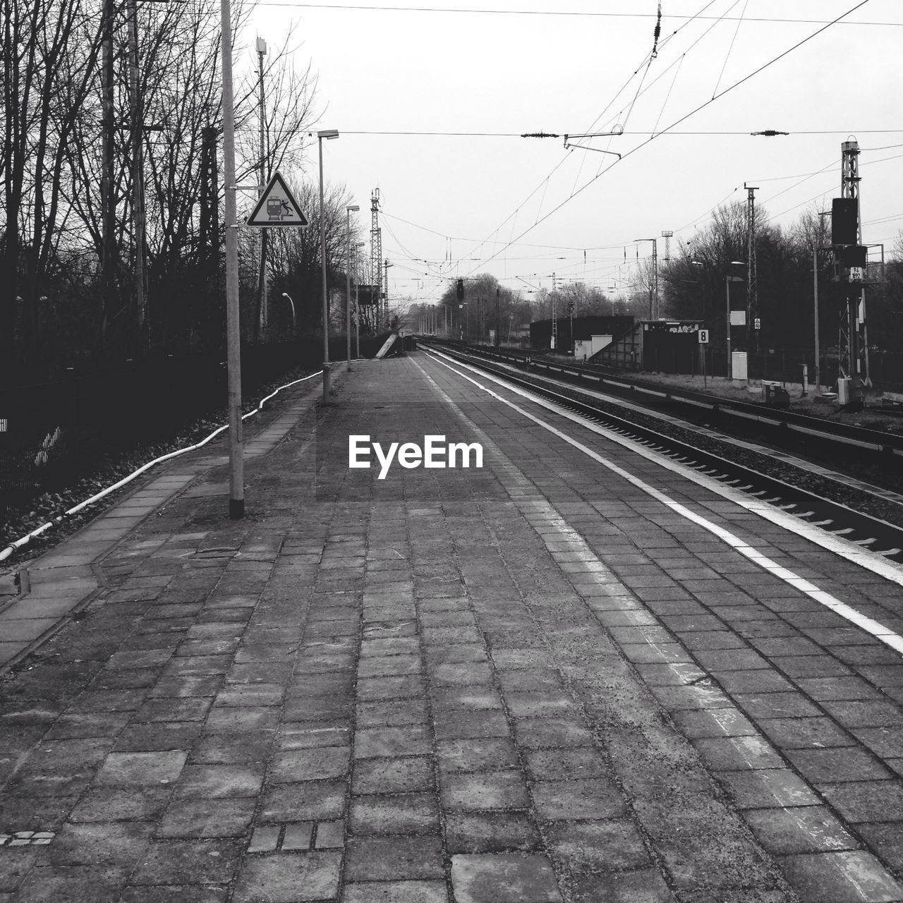 Empty railroad platform