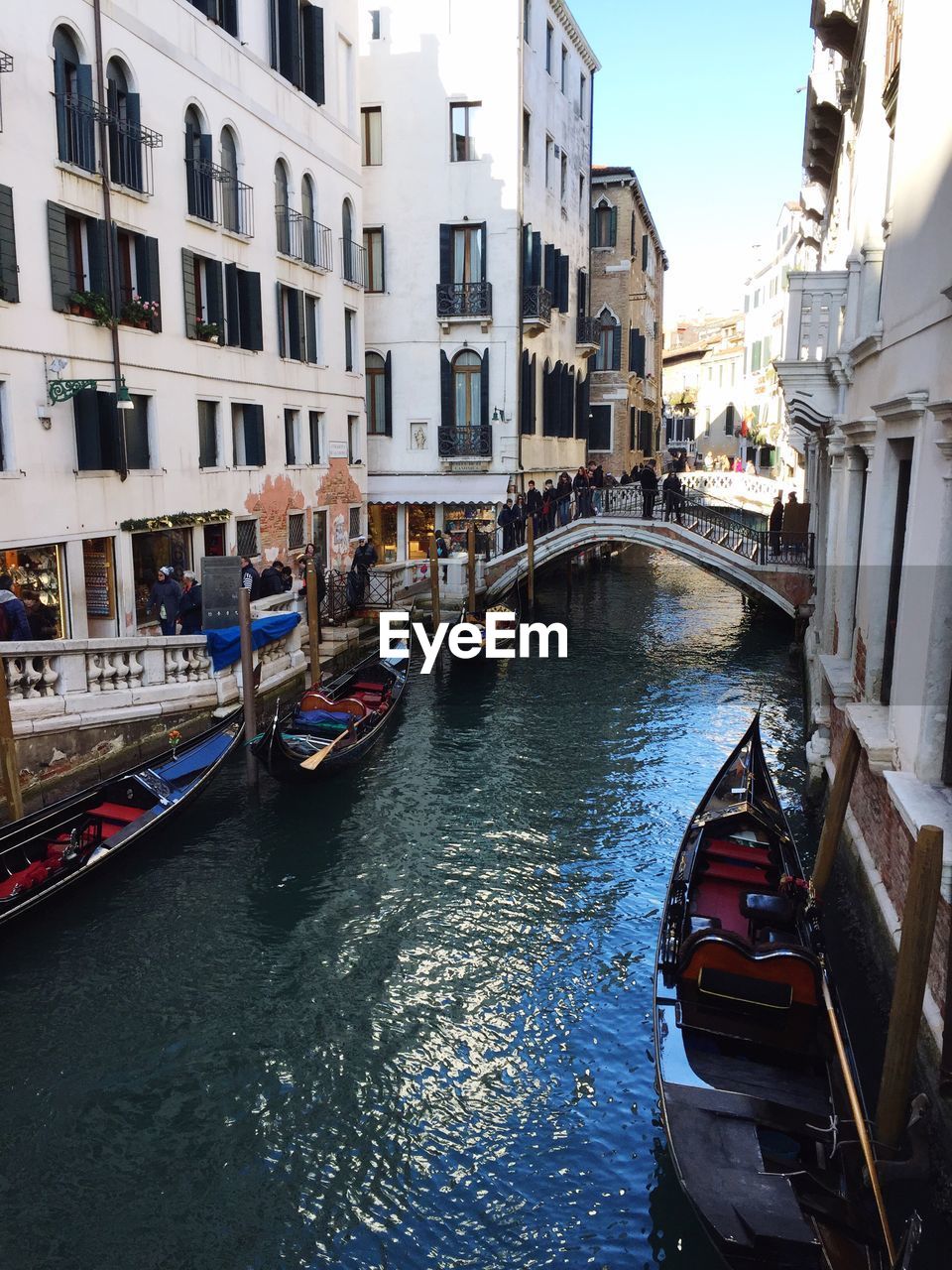 View of boats in canal