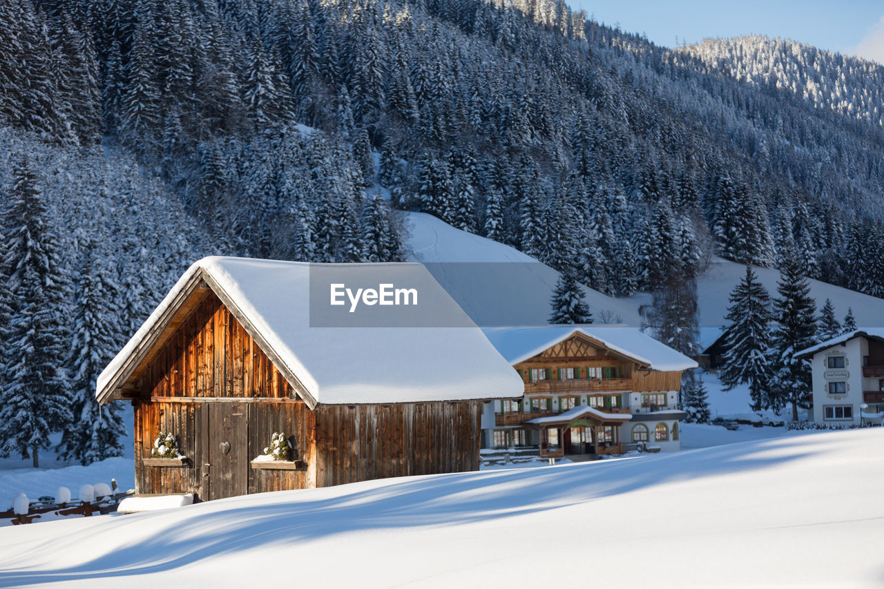 Wooden cottage in the austrian alps