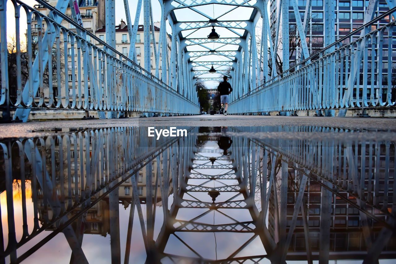 Puddle on bridge