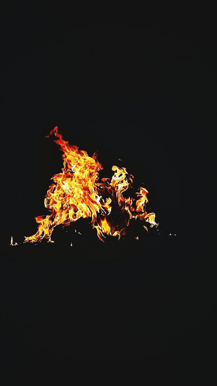 View of campfire at night