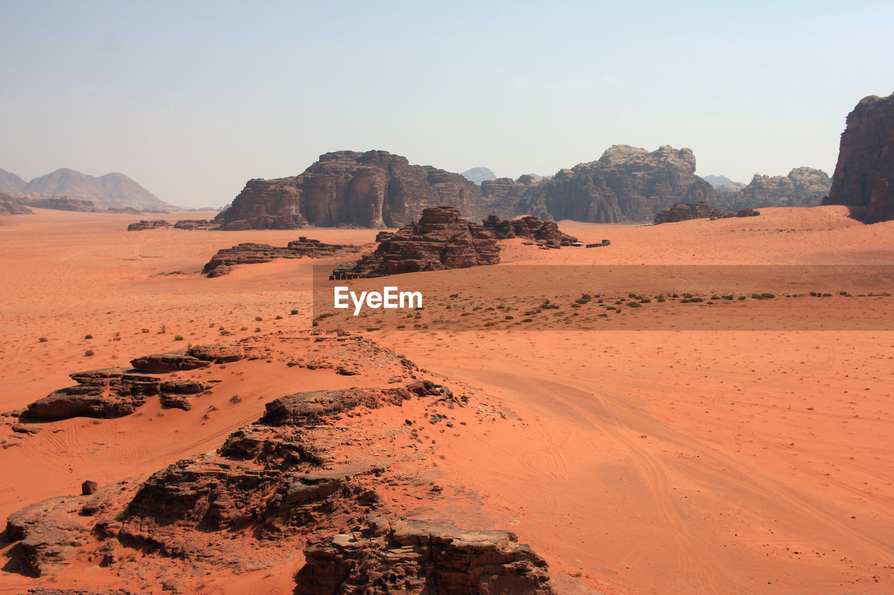 Scenic view of desert against sky