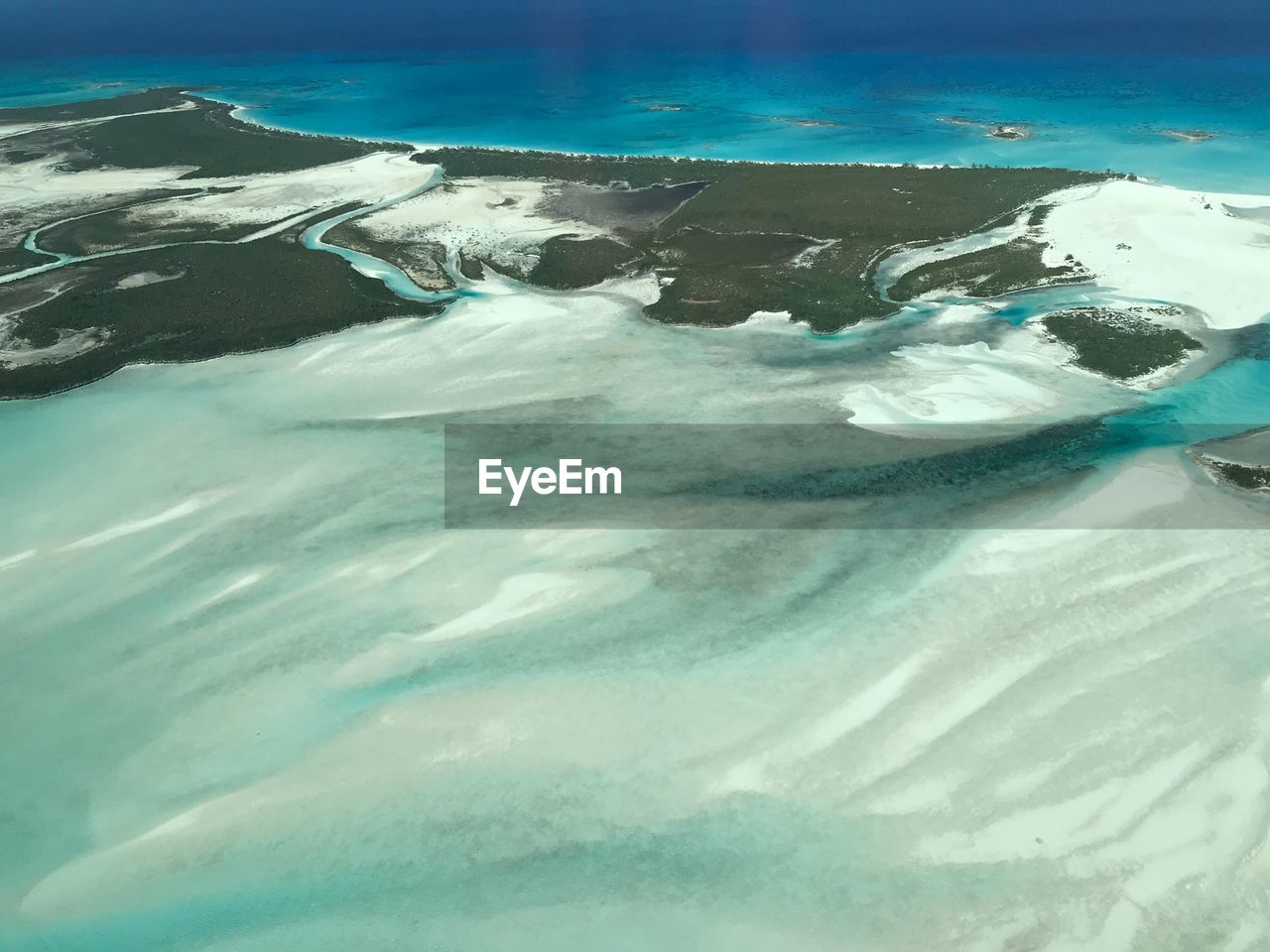 Aerial view of snow covered landscape