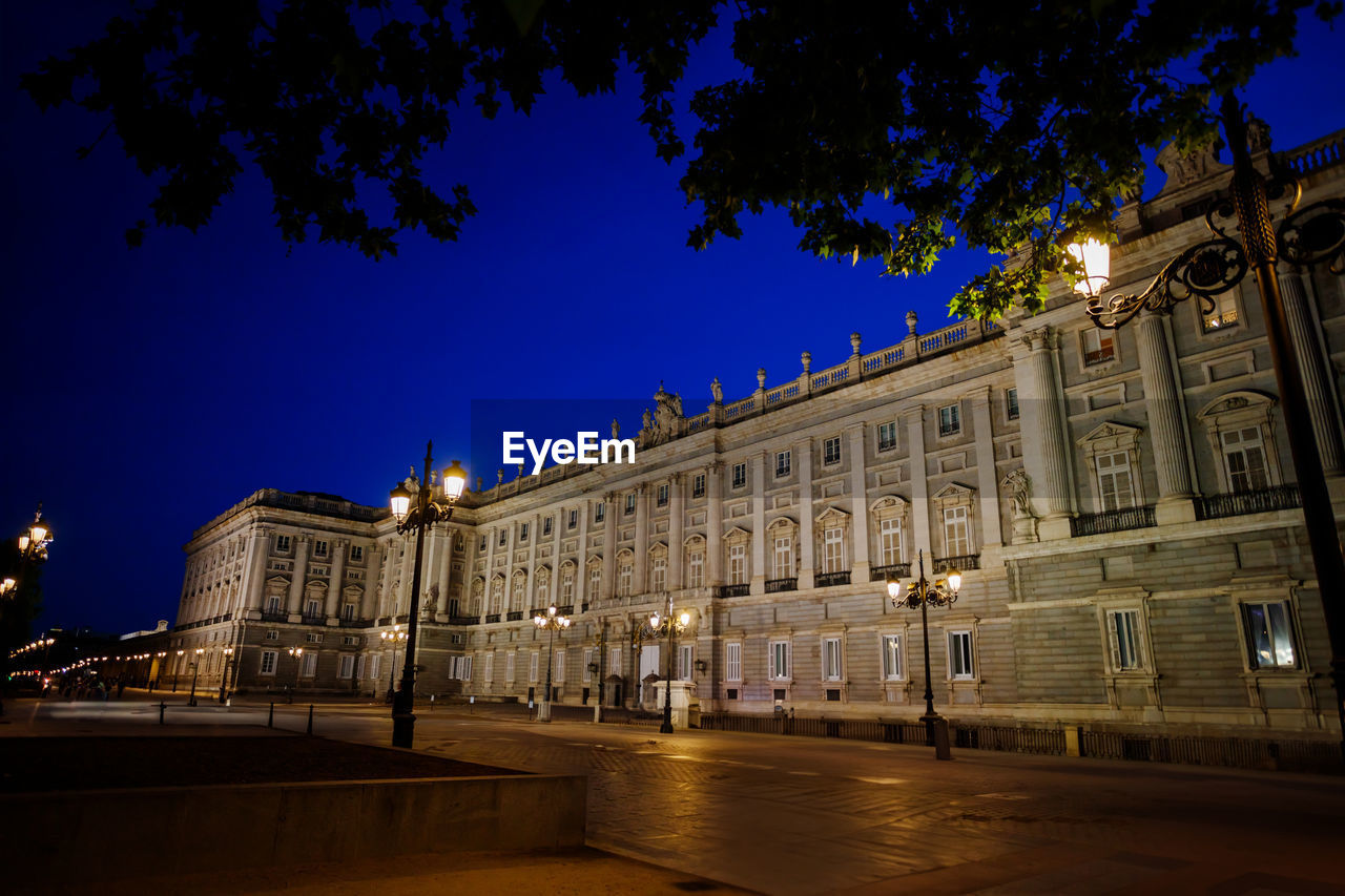 low angle view of illuminated building