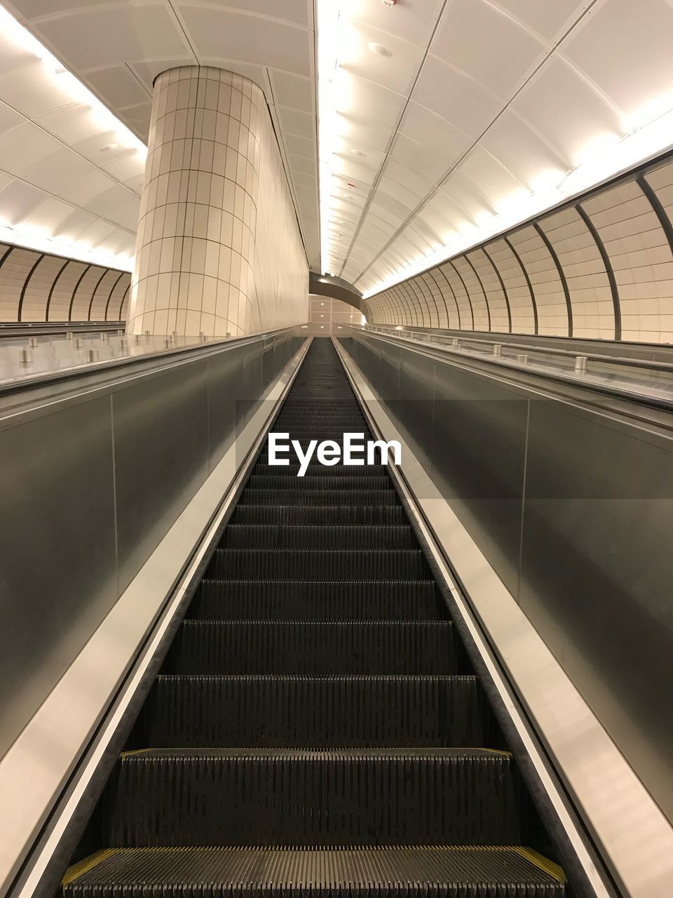 Low angle view of escalator