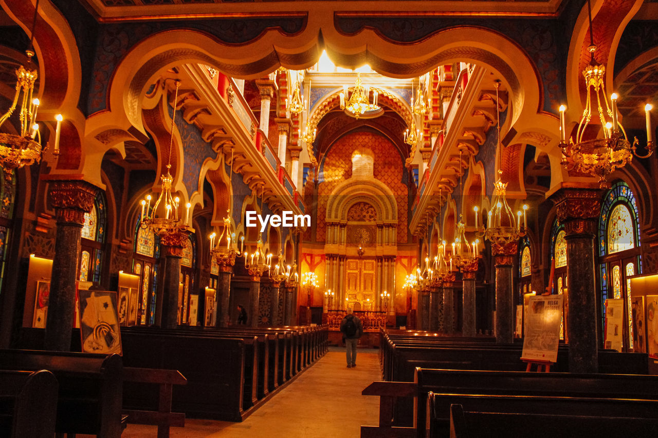 Interior of jerusalem synagogue in prague