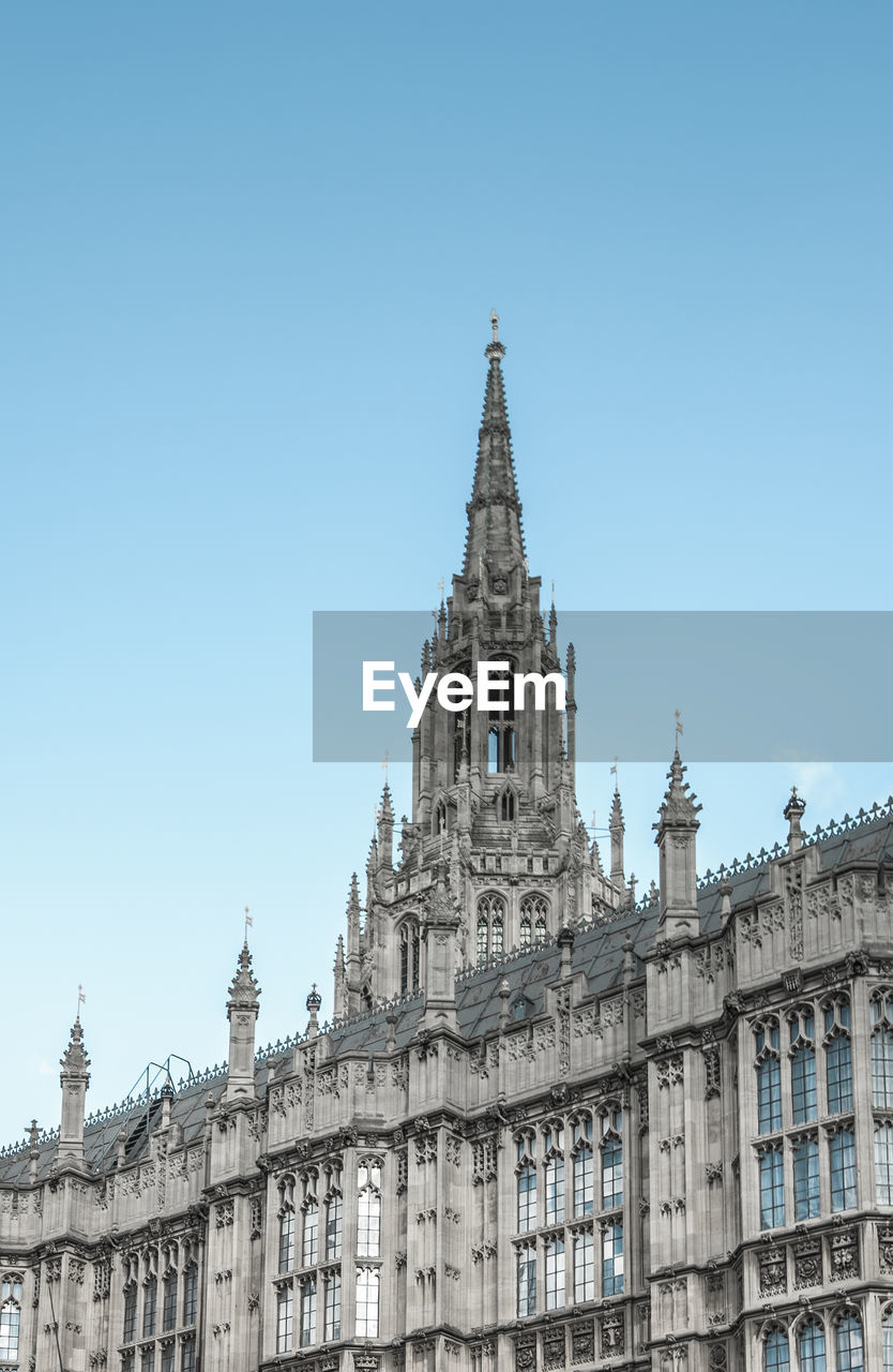 Low angle view of cathedral against clear sky