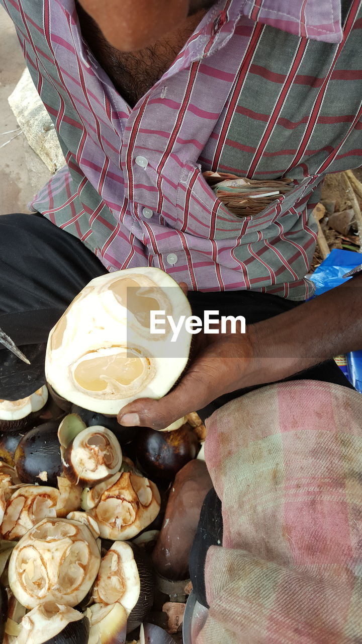 High angle view of food