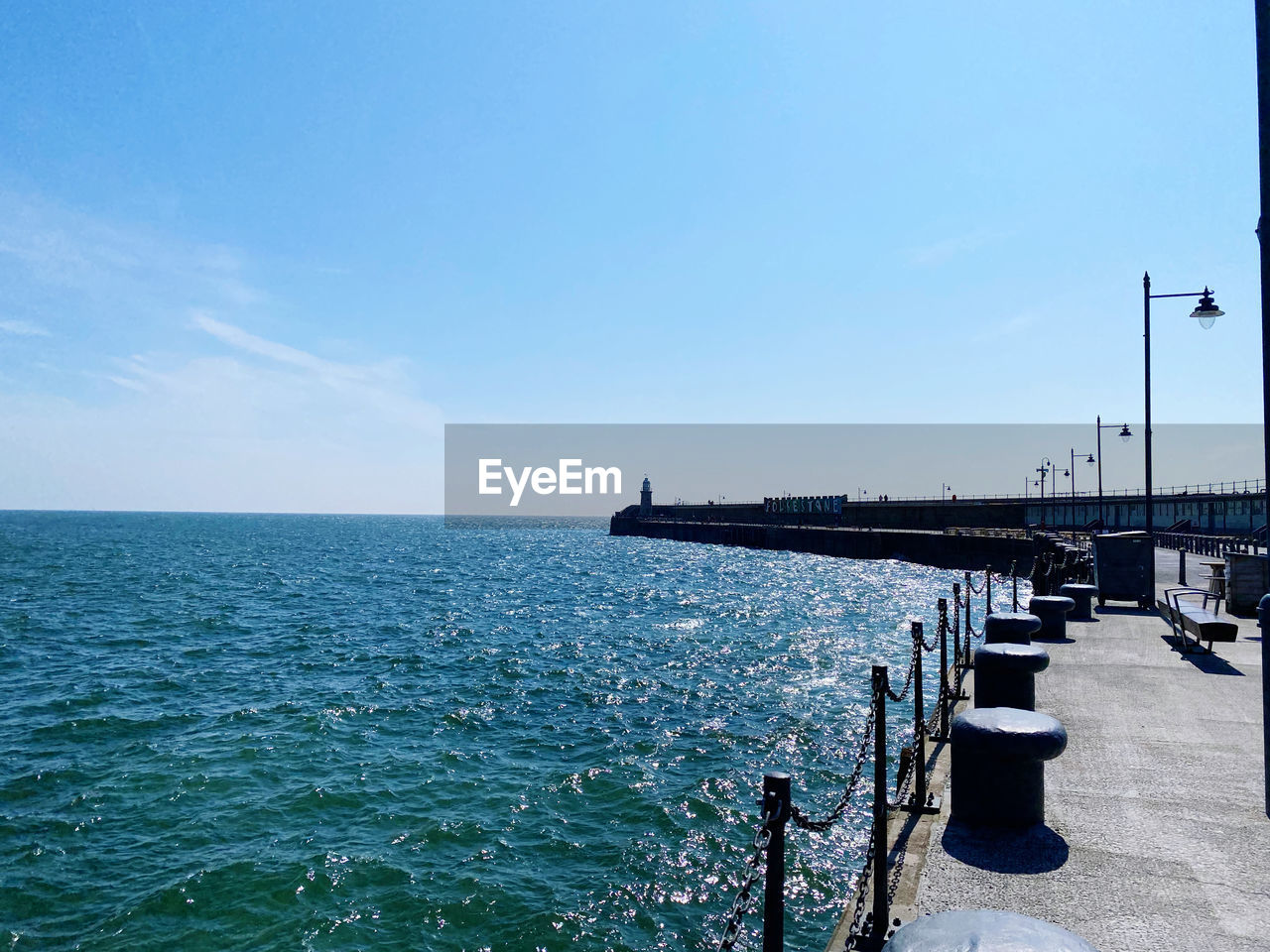 VIEW OF SEA AGAINST BLUE SKY