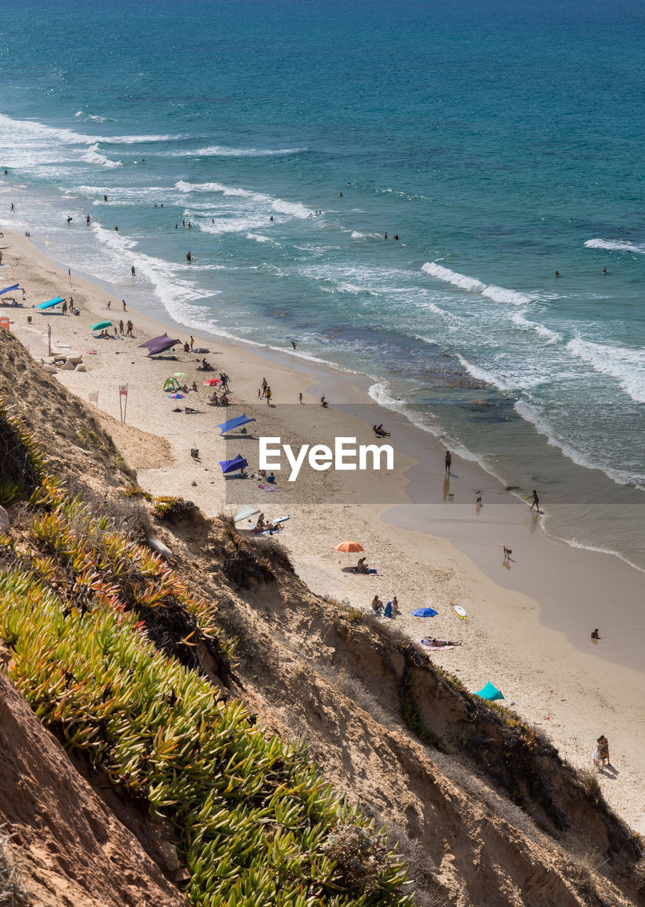 High angle view of beach