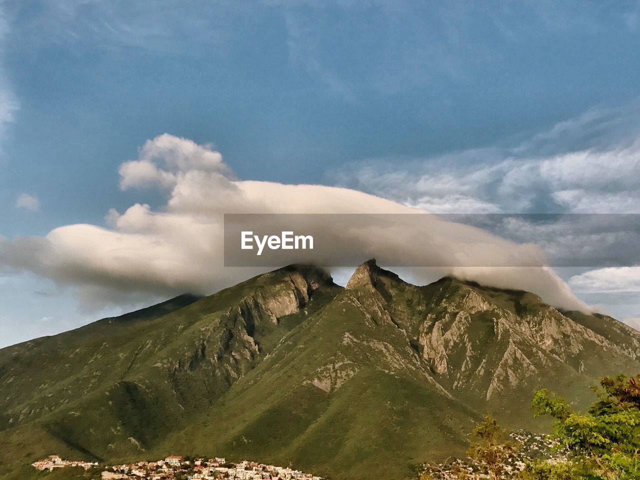 Scenic view of mountains against sky