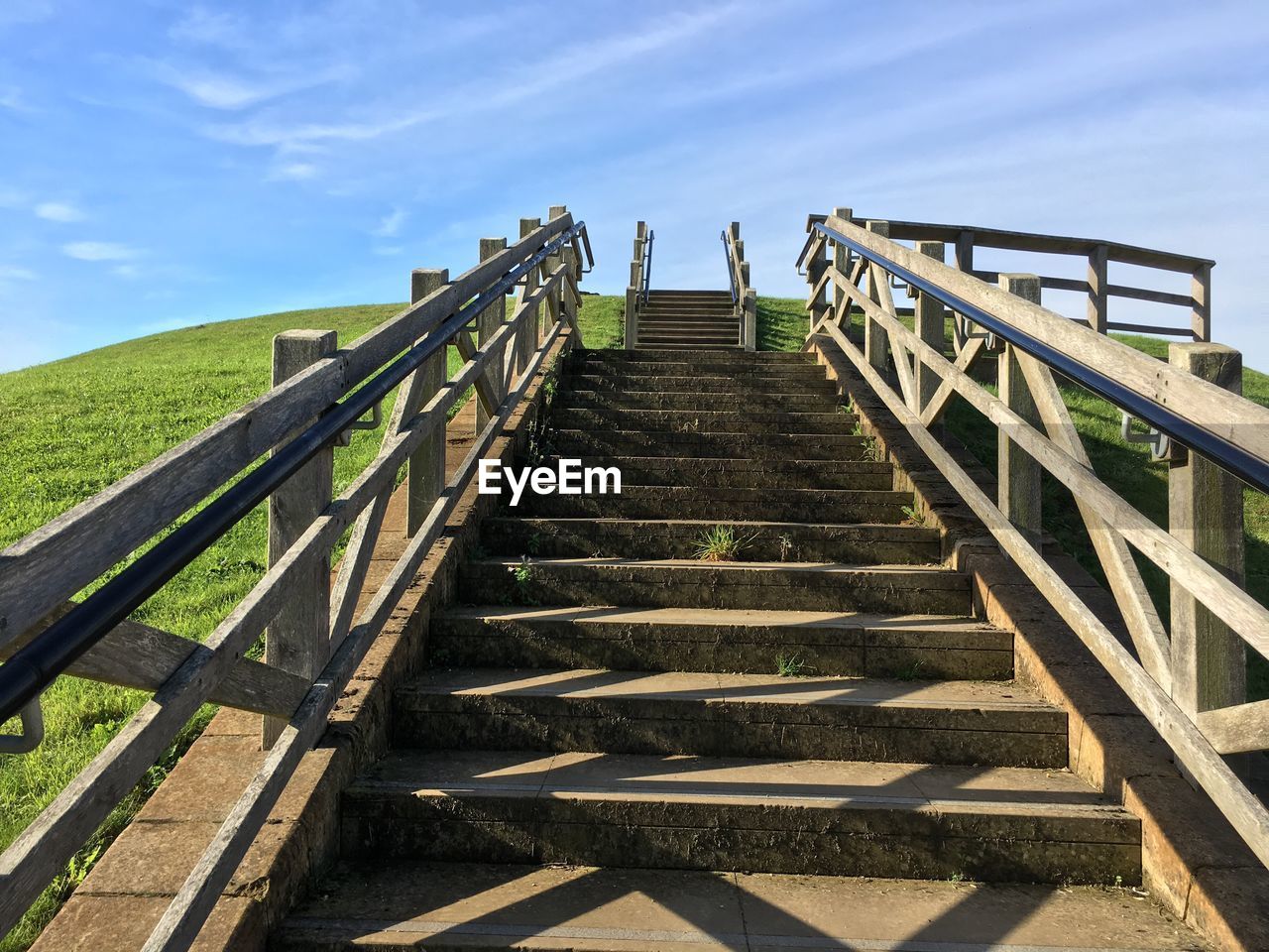 Low angle view of narrow stairs