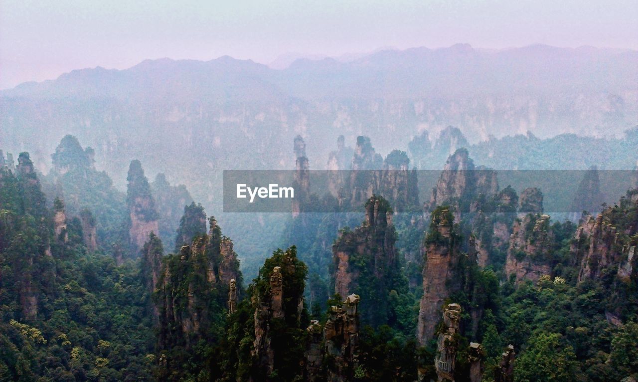 High angle view of zhangjiajie canyon