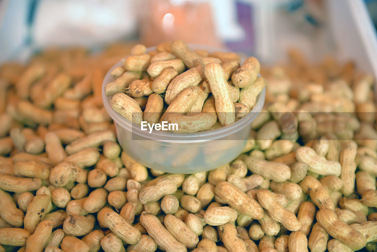 Close-up of peanuts in market