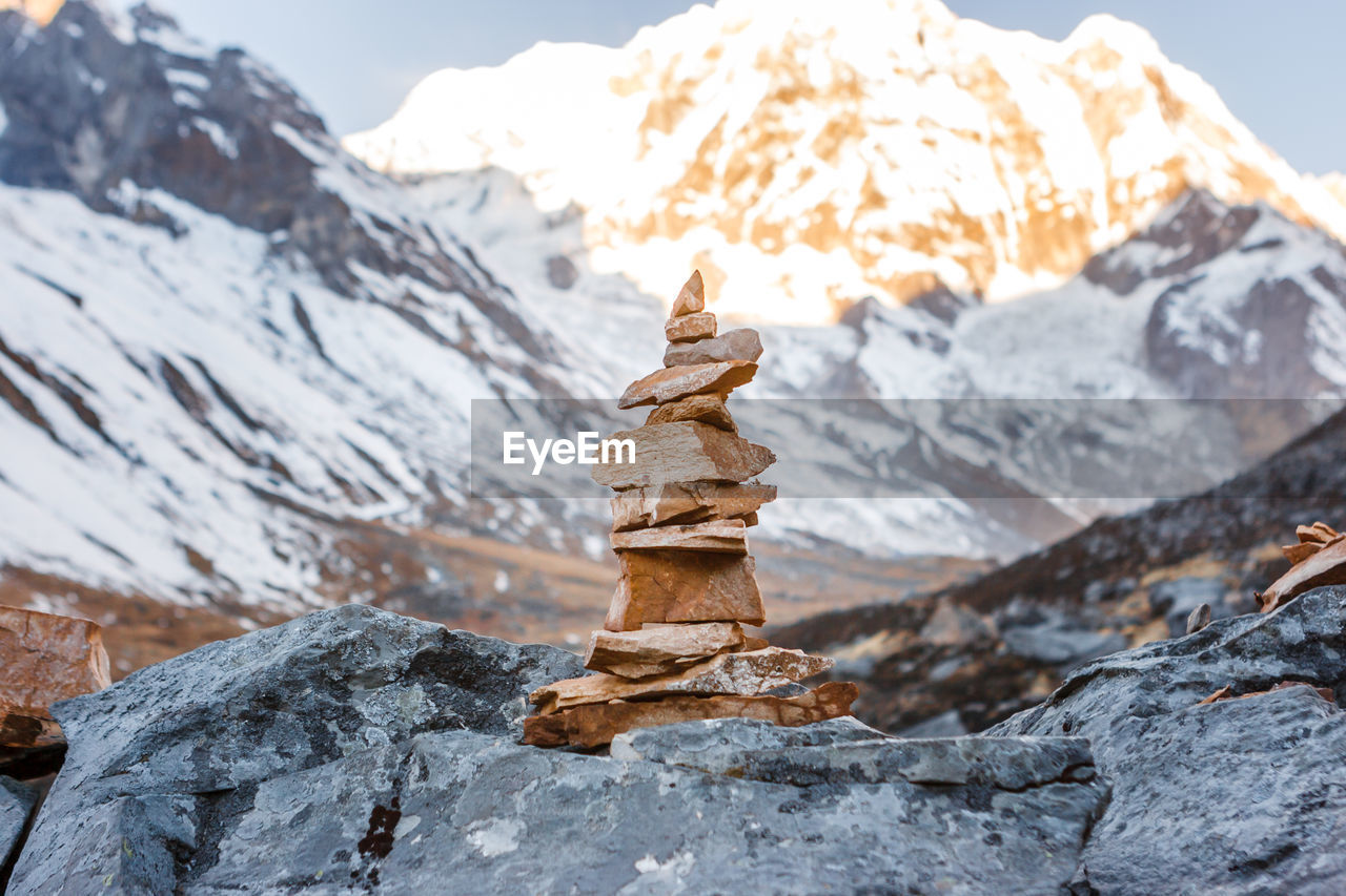 Scenic view of mountain against sky during winter