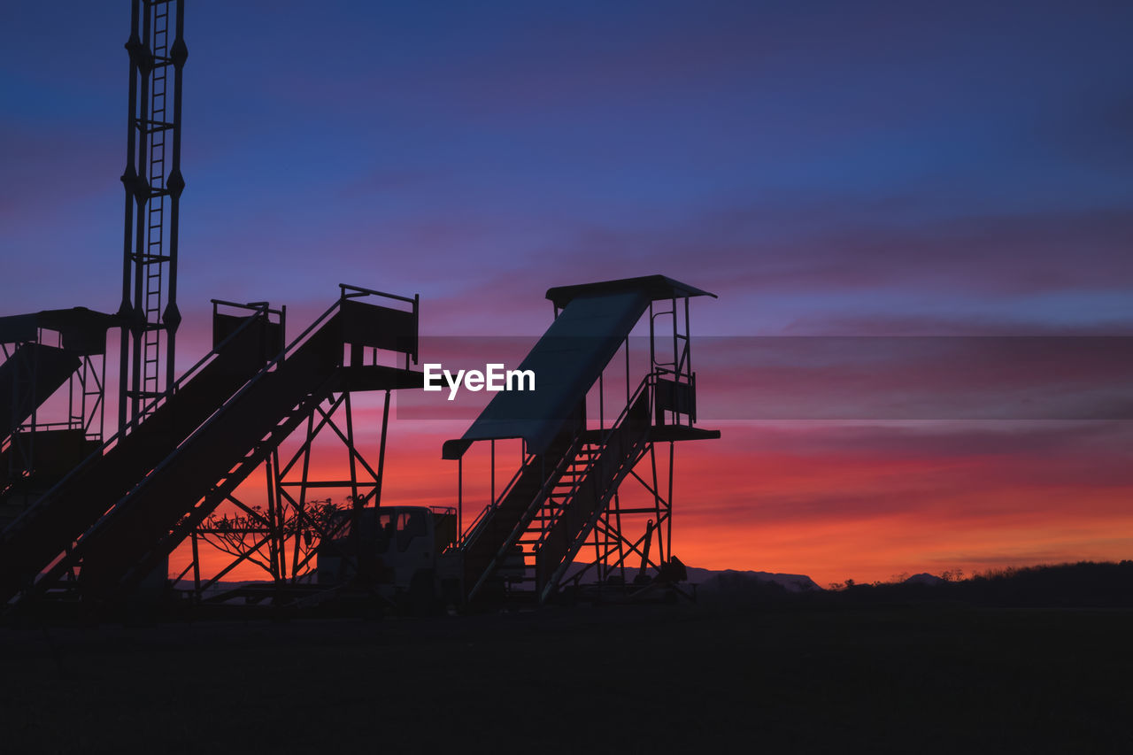 Boarding stairway in the sunset